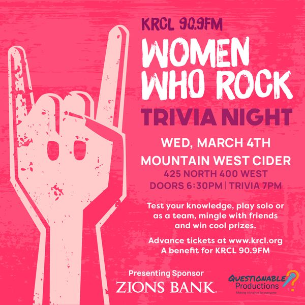 KRCL's Women Who Rock Trivia Night 2026 is back on Wed, March 4